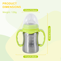 Gobelet à bec en acier inoxydable 6oz, gobelet à bec à paroi simple pour tout-petits, anti-fuite, non toxique, gobelet à bec en acier inoxydable pour bébé
