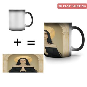 Heat Activated Magic Mug Frosted Black 11oz <b>Ceramic</b> <b>Cup</b> With 2D Flat Painting Design - Product Image 3