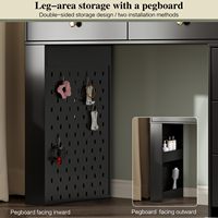 Tocador de Maquillaje de Lujo con Espejo LED, 8 Cajones de Almacenamiento y Estantes con Enchufe para Dormitorio