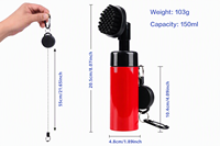 Nettoyeur de clubs de golf portable avec pulvérisateur et clip rétractable, poils en nylon durables pour le nettoyage des rainures, bouteille rechargeable