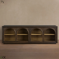 Meuble TV Hattie Media Console en chêne massif, meuble TV moderne à arche, meuble de salon