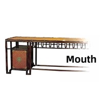 Bureau d'écriture artisanal en bambou pour peinture et calligraphie, nouveau style chinois, d'inspiration antique, inspiré de la dynastie Ming, minimaliste, Baptism