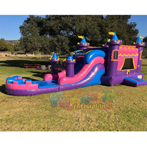 Casa inflable comercial para niños al aire libre, toboganes combinados de agua de PVC y castillo hinchable - Product Image 6
