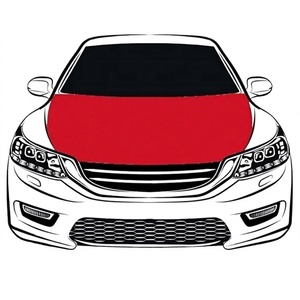 America Albania Flag Car Hood Cover 3.3X5FT Portable Silk Screen Printed Elastic Fabrics Can Be Washed Car Bonnet <b>Banner</b> - Product Image 1
