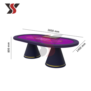 Table de poker ovale en bois sur mesure de luxe YS pour Texas Hold'em avec pieds coniques à bord doré YS-Texas30, YS-Texas30 Highl - Product Image 5