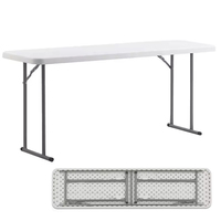 PE moulage par soufflage intérieur extérieur jardin parc meubles d'entraînement solide haut stable jambe chevalet en plastique Banquet Table pliante