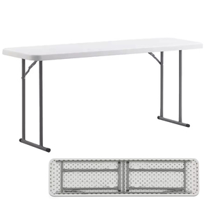 PE Blow Molding Indoor Outdoor Garden Park Training Furniture Strong Top <strong>Stable</strong> Leg Trestle Plastic Banquet Folding <strong>Table</strong> - Product Image 1