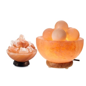 Lámpara de bola de sal del Himalaya, cuenco de fuego tallado, flor de cristal Natural, regalo ecológico, Sian Enterprises, artesanías naturales hechas a mano - Product Image 4