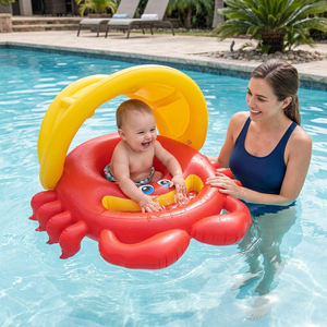 Bote Inflable Personalizado con Forma de Cangrejo para Bebés, con Toldo, Cámaras de Aire Dobles, Bote para Piscina Infantil Hecho de PVC Cómodo - Product Image 2