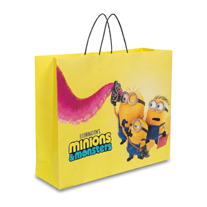 Yellow Cartoon <strong>Minion</strong> Style Paper Bag Coated Art Paper Paper Rope Handle Kids Gift Toy Merchandise Holiday Present Packaging - Product Image 3