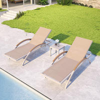 Chaise longue en aluminium pliable, chaise de plage en métal idéale pour les espaces extérieurs, les jardins, les hôtels, les piscines, les cours, les salons