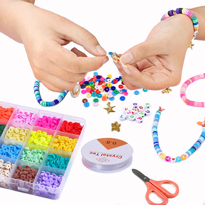 Best Selling <b>Ceramic</b> & <b>Porcelain</b> Flat Round 6mm Colorful <b>Beads</b> Children Educational Toy DIY Jewelry Making Set - Product Image 3
