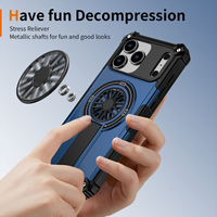 Coque de téléphone fine antichoc avec béquille et fidget spinner intégré pour iPhone 17 Pro Max Plus – Prête à être expédiée