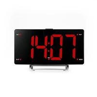 Jam Alarm Digital Modern Besar Kreatif dengan Fungsi Snooze, Layar LED, Port Pengisian Daya USB, Bahan Plastik untuk Meja Kerja