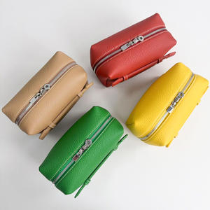 Bolsa de Cosméticos Vintage de Cuero Resistente con Asa, Tarjetero, Organizador de <span class=keywords><strong>Viaje</strong></span> con Cierre de Cremallera para Maquillaje - Product Image 2