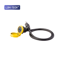 Conectores USB3.0 DC de Alta Velocidad Lshitech, Comunicación de Datos, Montaje en Panel, Contactos de Cobre, Carcasa de Nailon, IP67 Impermeable