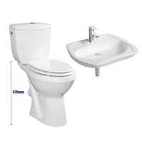Ensemble de toilettes pour personnes handicapées, design en deux parties surélevé pour personnes âgées, Inodoro