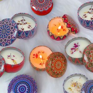 Long-Lasting Fragrance Handmade Soy Wax Custom Logo Luxury Vintage Tin Scented <b>Candles</b> for Christmas New Year Father's Day - Product Image 4