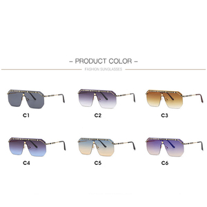 Surdimensionné Lunettes de Soleil Marron Femmes Rétro Vintage Lunettes de Soleil de Luxe Marque Sans Monture Lunettes oculos - Product Image 5
