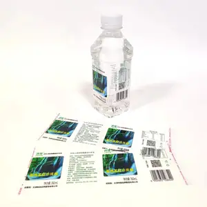 Plastik şişe için özel kendinden yapışkanlı bant Bopp maden suyu şişeleri etiketleri