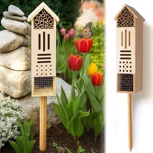 Casa <span class=keywords><strong>de</strong></span> Madera para Insectos, Hotel para Insectos, <span class=keywords><strong>Mariposas</strong></span>, Mariquitas, Hábitat Natural para Insectos Beneficiosos, Decoración <span class=keywords><strong>de</strong></span> Jardín, Personalizable - Product Image 1