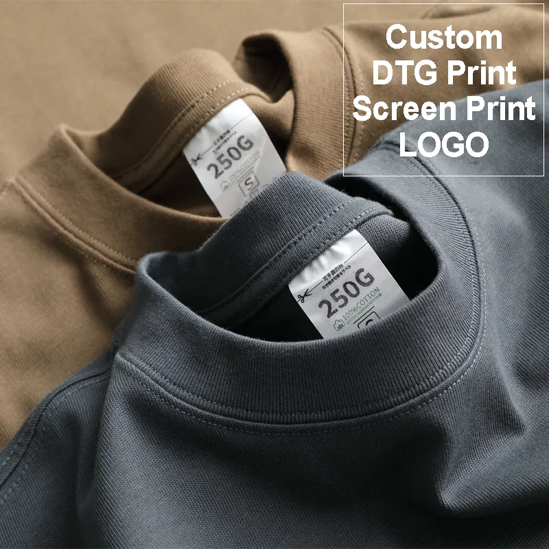 Camiseta de rua para fabricantes, camiseta pesada personalizada 240Gsm 280 Gsm em branco 400Gsm 240 gramas de algodão