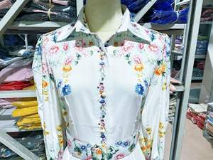 Abito Casual a vita media ODM con stampa digitale in poliestere stile arabo nuovo abito alla moda con maniche a lanterna - Product Image 3