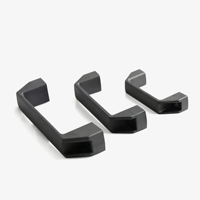 Poignée de meuble industrielle LIDA LS522 en PVC noir mat de 120 mm pour portes et armoires