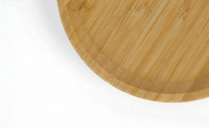 Bandeja Redonda Multiusos de Bambú para Alimentos, Plato de Servir Compacto sin Asas para el Hogar, Cafetería, Postres, Frutas, Comida Rápida - Product Image 2