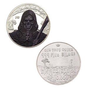 Prajurit Ksatria koin emas perak disepuh koleksi koin Memorial Hadiah Halloween Wizard Ruit koleksi prajurit timbul - Product Image 4