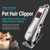 Kit de Toilettage pour Animaux de Compagnie, Tondeuse à Poils pour Chien et Chat, Sans Fil, Rechargeable, Affichage Numérique, Tondeuse pour Animaux de Compagnie de Petite et Grande Taille