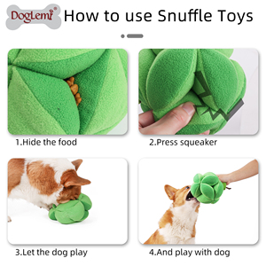 Interactive Broccoli Design Dog Toy Durable Small Medium Funny <strong>Squeakers</strong> Best Pet Carton Packaging Lovely Simple Cartoon Style Pet chew toys - Product Image 4