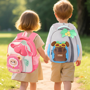 Sac à dos pour filles de maternelle 2025, 3-5 ans, petit sac à dos pour bébé, mignon sac à dos pour enfants avec motif d'ours de dessin animé - Product Image 3