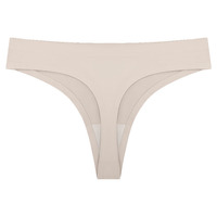 Vente en gros de lingerie féminine : String sans couture respirant en soie glacée, taille basse, invisible, grande taille, G-string, invisible, OEM ODM