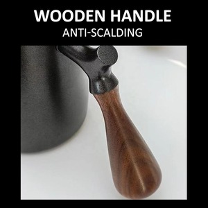 Hervidor de café de cuello de cisne de acero inoxidable de 350ml y 500ml, tetera portátil con tapa y mango de madera, diseño moderno - Product Image 2