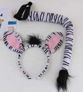 Guepardo gato <span class=keywords><strong>Lobo</strong></span> jirafa zorro accesorios de disfraz Halloween Animal orejas diadema <span class=keywords><strong>y</strong></span> cola 2 piezas conjunto - Product Image 2