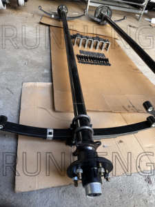 Essieu de remorque utilitaire complet de 3500 lb sans frein avec moyeu de roue libre et ensemble de ressorts à 4 feuilles à <span class=keywords><strong>double</strong></span> œil - Product Image 3