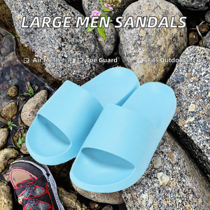 Claquettes ouvertes en EVA bleu clair, légères, antidérapantes, pour la douche, confortables, pour la maison et l'extérieur - Product Image 2