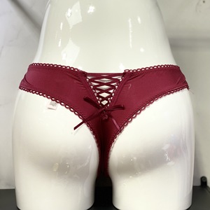 Nouvelle Tendance : Culotte String Femme Sexy et Audacieuse avec Nœud Papillon et Broderie en Dentelle – Culotte Triangle Femme - Product Image 1