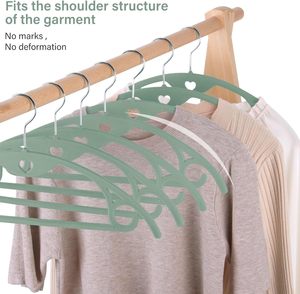 Cintres en velours, cintres en feutre robustes pour chemises et pulls, cintres antidérapants sans épaules en relief pour armoire - Product Image 5