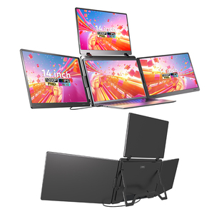 Produits Tendances 2026 : Moniteur Quad 14 Pouces pour Ordinateur Portable – Extension d'Écran Triple Écran LCD, Connexion Un Seul Câble pour <span class=keywords><strong>PC</strong></span> - Product Image 1
