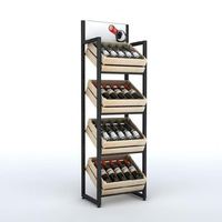 Bedrijf Freshfruitsandgroenten Ijzeren Frame Supermarkt Planken Staan Display Hout Fruit Display Cnlf