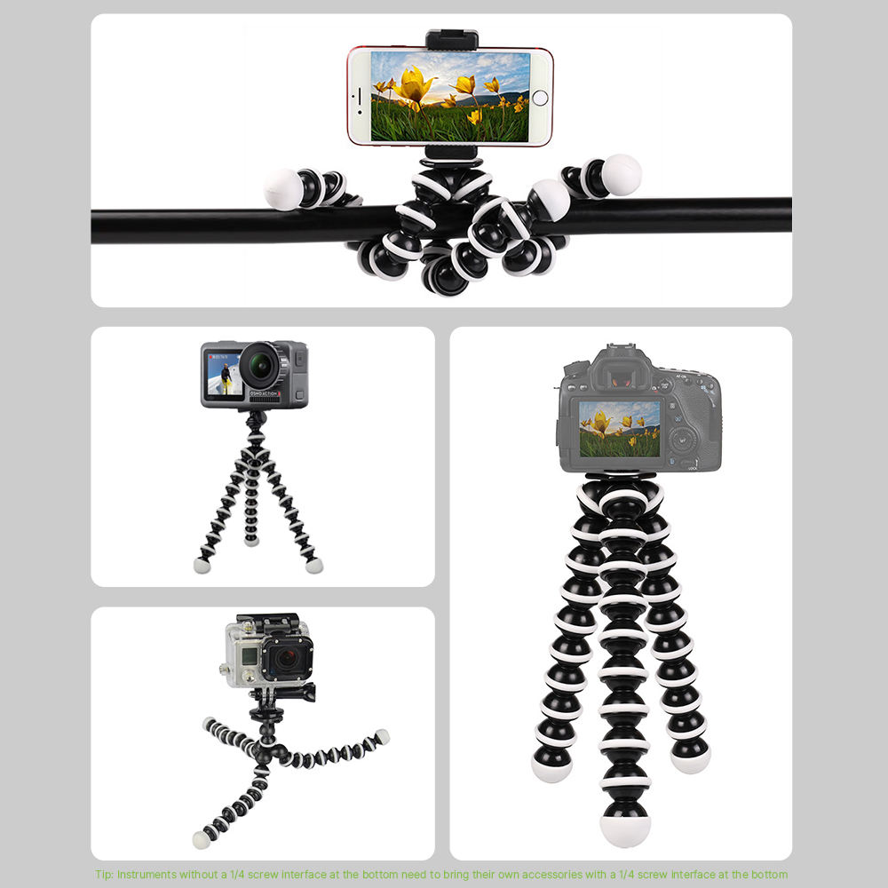 Hongdak Flexible Tripod Cell Phone Tripod Travel Compact Portable Octopus Tripod GorillaPod for GoPro 13 12 Insta 360 Cameras
