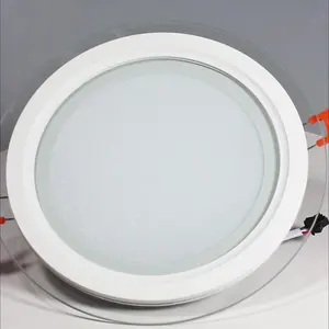 Gömme gömülü süper ince yuvarlak cam SMD2835 LED cam tek renkli Panel Downlight