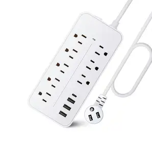 3USB+1 Typ C Steckdose für Zuhause UK Standard 250 V USA Kanada Mexiko Reisen Hotels 8 Steckdose Überspannungsschutz Stromstreifen mit USB