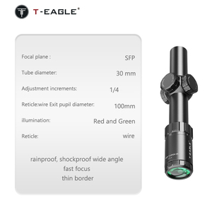 Cannocchiale Tattico T-EAGLE EOX 1.2-6X24IR-BK con Tubo da 30mm, Mirino Rapido, Torretta con Blocco Rapido, Reticolo Illuminato Rosso/Verde, Ottica da Caccia CQB - Product Image 4