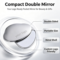 Miroir de poche compact personnalisé avec couvercle coulissant, forme nuage, en métal argenté, gravé, rotatif, plaqué or