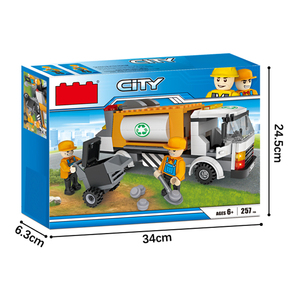 YIRUN <span class=keywords><strong>TOYS</strong></span> 257pcs <span class=keywords><strong>camion</strong></span> della raccolta dei rifiuti con figure modello di auto-assemblaggio building blocks mattone per giocattoli educativi per bambini - Product Image 6