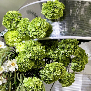 Hydrangeas vert foncé M162, fleurs artificielles pour <span class=keywords><strong>mariage</strong></span>, vente en gros, plastique, soie, <span class=keywords><strong>d</strong></span>écoration douce, arrangements pour fêtes - Product Image 1