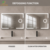 Miroir de salle de bain LED à éclairage frontal 80x60cm avec grossissement 5X 10X, anti-buée, écran tactile, pour la vente en gros par Joystar